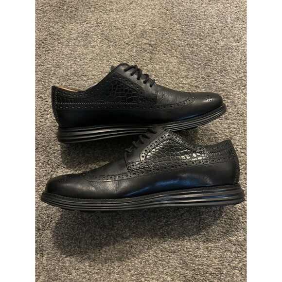 Cole Haan - LunarGrand Long WingTip - C12650 Size 12m- Black Croc Print main image 8